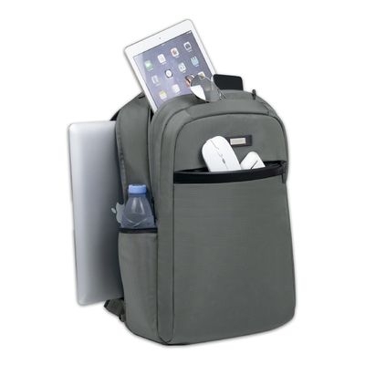 เหมาะสําหรับโอกาส Outdoor Laptop Backpacks กระเป๋าเป้ด้วยกระเป๋าข้าง ผลิตจากไนลอน